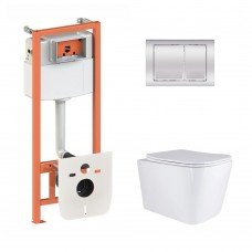 Готовое решение Qtap для ванной комнаты: подвесной унитаз Tern 525x345x360 + комплект инсталляции Nest 4 в 1 (квадратная клавиша Chrome) Готовое решение Qtap для ванной комнаты: подвесной унитаз Tern 525x345x360 + комплект инсталляции Nest 4 в 1 (квадратная клавиша Chrome)
