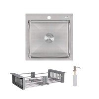 Комплект Lidz Handmade H5050 Мойка для кухни интегрированная Brushed в комплекте с дозатором + Lidz K01G Корзина для кухонной мойки