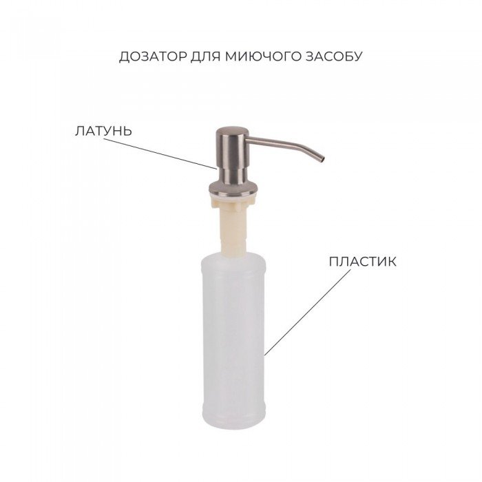 Комплект Lidz Handmade H5050 Мойка для кухни интегрированная Brushed в комплекте с дозатором + Lidz K01G Корзина для кухонной мойки