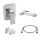 Комплект для душу Qtap Namesti Chrome: Змішувач QTNAM6025102NC + Шланг QTHADPVC120C + Лійка QTCRMB120 + Підключення QTCRMBH130 Комплект для душу Qtap Namesti Chrome: Змішувач QTNAM6025102NC + Шланг QTHADPVC120C + Лійка QTCRMB120 + Підключення QTCRMBH130