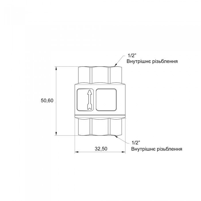 Обратный клапан Thermo Alliance Standart с латунным штоком 1/2"ВВ усиленный TAS246W15