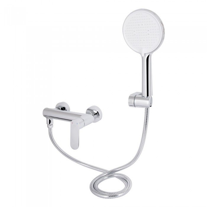 Змішувач для ванни Qtap Evia з поворотним виливом (з душовим гарнітуром) QTEVI260CRM47578 Chrome