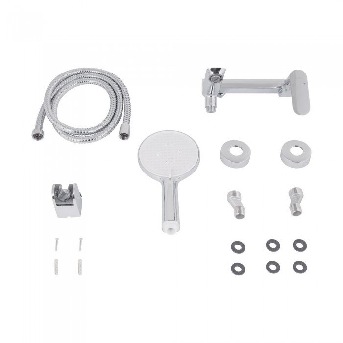 Змішувач для ванни Qtap Evia з поворотним виливом (з душовим гарнітуром) QTEVI260CRM47578 Chrome