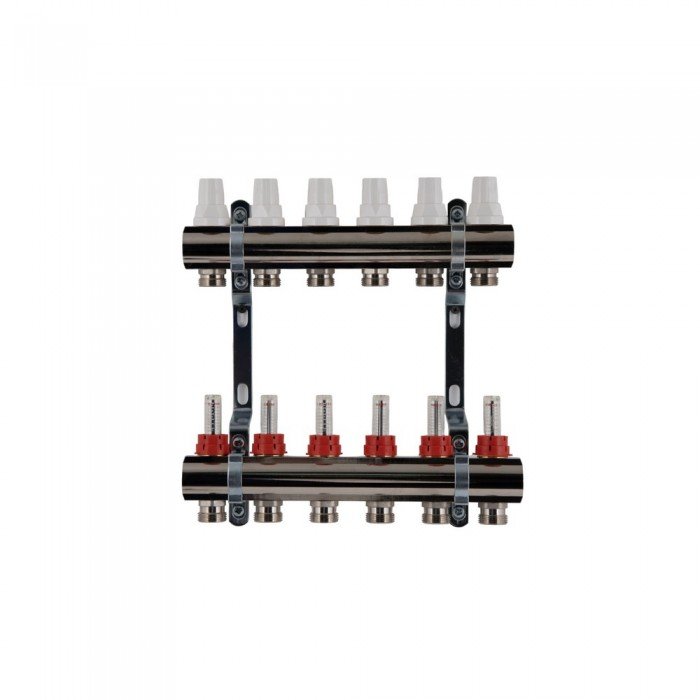 Коллектор с расходомерами SD Plus 1" 6 выходов SDO235W6