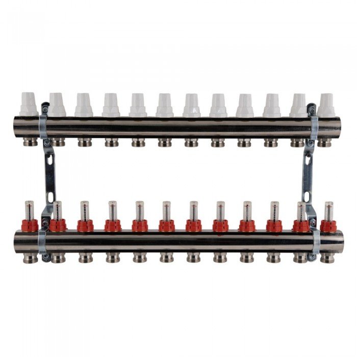Колектор з витратомірами SD Plus 1" 12 виходів SDO235W12