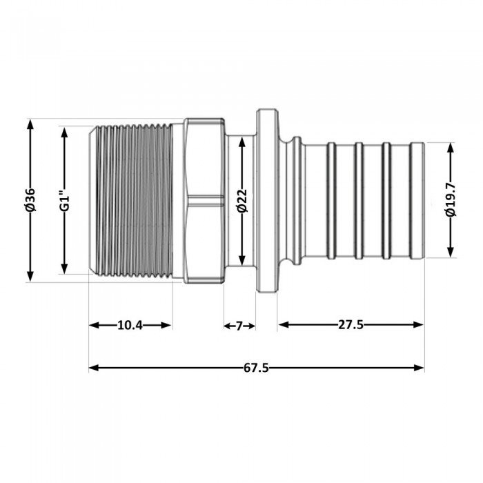 Переходних под натяжную гильзу Icma №1034 d25х3,5-1"З 851034AFGX05