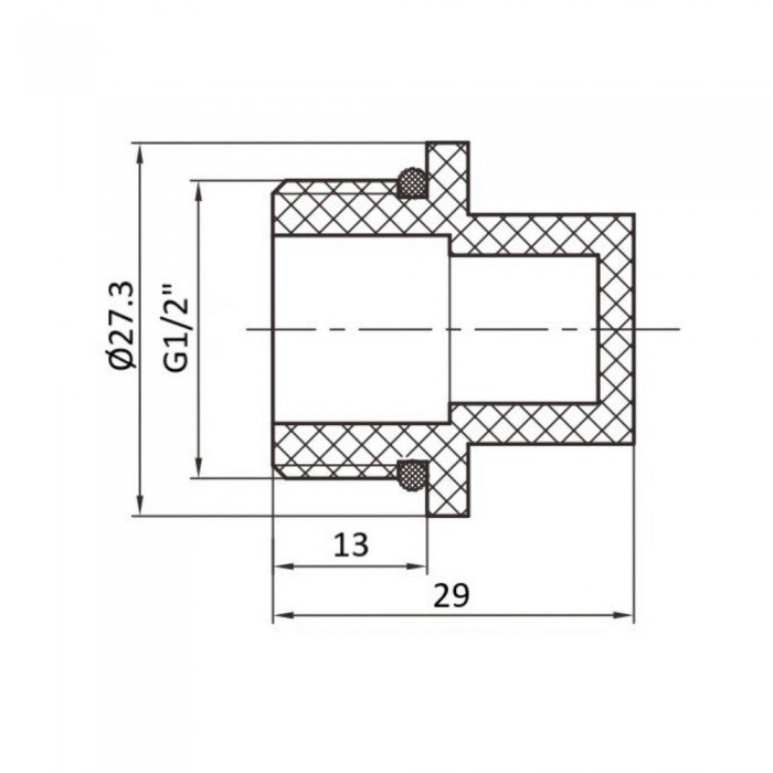 Заглушка PPR Thermo Alliance с резьбой 20х1/2" НР