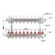 Коллектор Icma № К073 с расходомерами (нерж.) 1" х 3/4" на 10 выходов