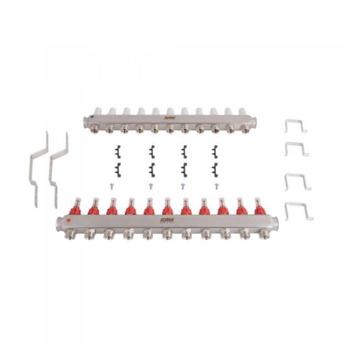 Колектор Icma № К073 з витратомірами (нерж.) 1" х 3/4" на 11 виходів