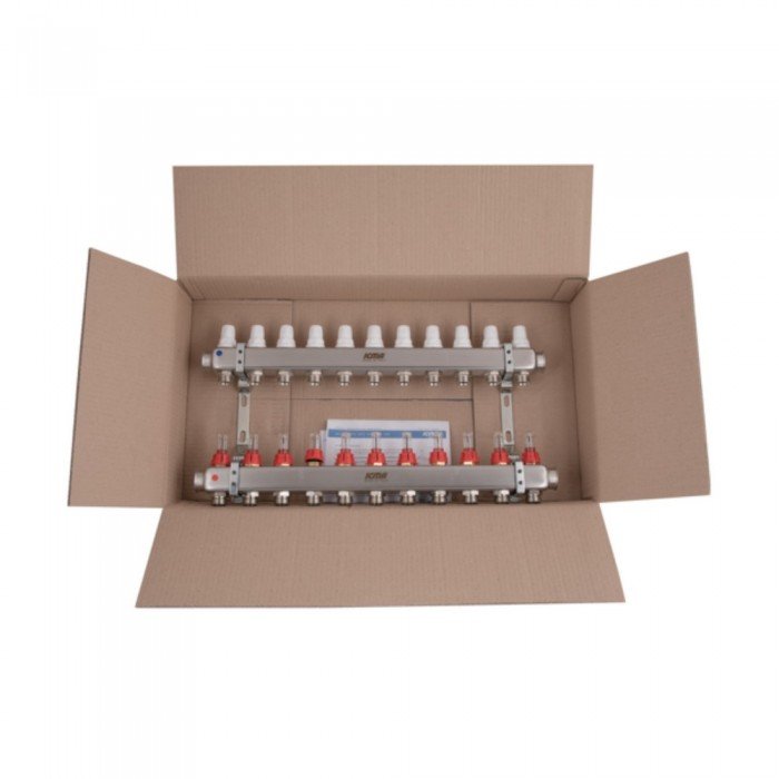 Колектор Icma № К073 з витратомірами (нерж.) 1" х 3/4" на 11 виходів