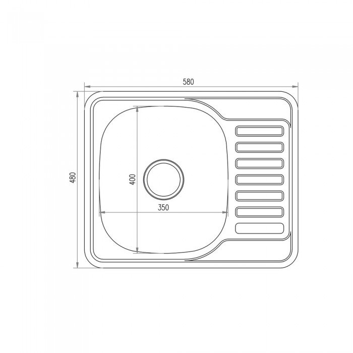 Кухонная мойка Brinex 5848 0,8 мм Satin (BRIN5848SAT08)