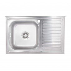 Кухонная мойка Brinex 5080-L 0,8 мм Satin (BRIN5080LSAT06)