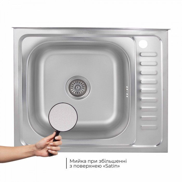 Кухонная мойка Brinex 6050-L 0,6 мм Satin (BRIN6050LSAT06)