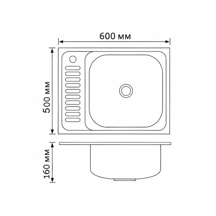 Кухонная мойка Brinex 6050-R 0,6 мм Satin (BRIN6050RSAT06) Кухонная мойка Brinex 6050-R 0,6 мм Satin (BRIN6050RSAT06)