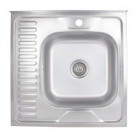 Кухонна мийка Brinex 6060-R 0,6 мм Satin (BRIN6060RSAT06)
