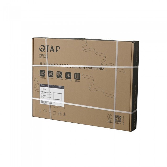 Зеркало Qtap Mideya (DC-F613) 700х500 с LED-подсветкой Touch, с антизапотеванием, диммером QT2078NCF7050W