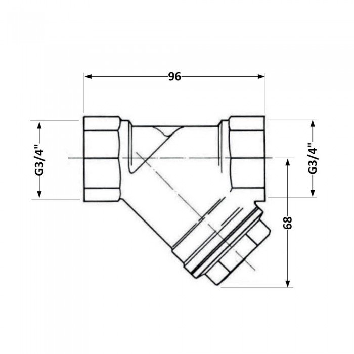 Фильтр косой Icma №50 грубой очистки 1 1/4"ВВ латунный 83050AG05