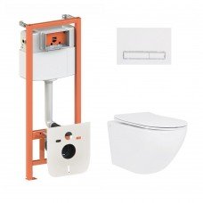 Готовое решение Qtap для ванной комнаты: подвесной унитаз Jay Ultra Quiet 520x360x320 + комплект инсталляции Nest 4 в 1 (линейная клавиша White) Готовое решение Qtap для ванной комнаты: подвесной унитаз Jay Ultra Quiet 520x360x320 + комплект инсталляции Nest 4 в 1 (линейная клавиша White)