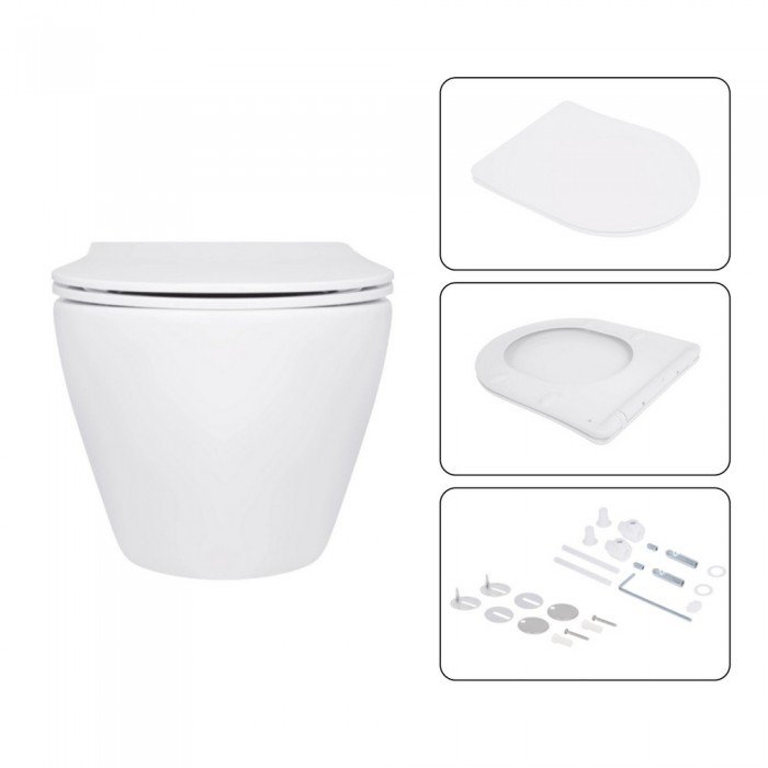 Готовое решение Qtap для ванной комнаты: подвесной унитаз Jay Ultra Quiet 520x360x320 + комплект инсталляции Nest 4 в 1 (линейная клавиша Black mat)