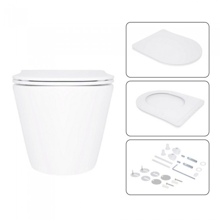 Готовое решение Qtap для ванной комнаты: подвесной унитаз Swan Ultra Quiet 520×360×320 + комплект инсталляции Nest 4 в 1 (линейная клавиша Black mat)