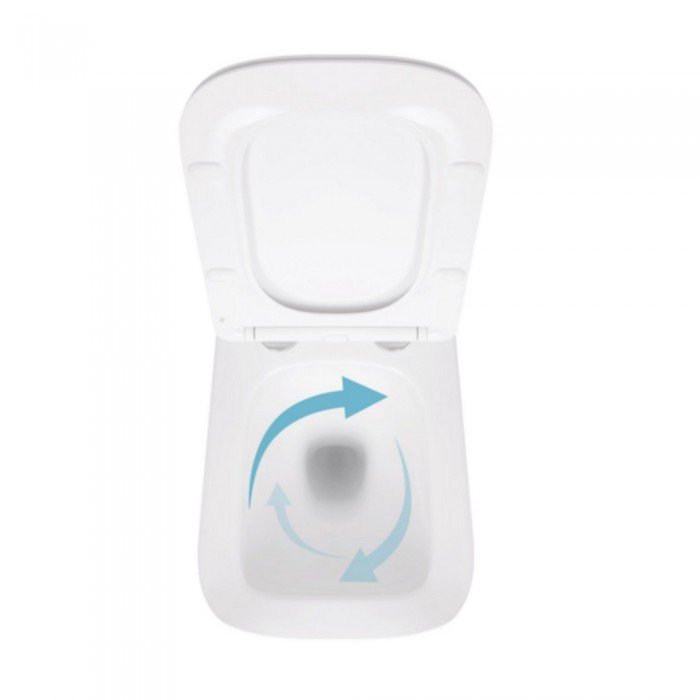 Готовое решение Qtap для ванной комнаты: подвесной унитаз Crow Ultra Quiet 520×360×290 + комплект инсталляции Nest 4 в 1 (круглая клавиша Chrome)