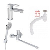 Комплект для Ванной Latwa: Смеситель для раковины LDLAT001CRM45412 + Смеситель для Ванной LDLAT005CRM45415