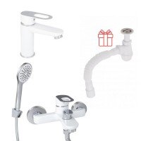 Комплект для Ванної Latwa: Змішувач для раковини LDLAT001WHI45423 + Змішувач для Ванної LDLAT006WHI45424