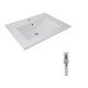 Комплект Albatross: Раковина врезная мебельная 620x460x180 мм, White, прямоугольная + Донный клапан Pop-up PU02O