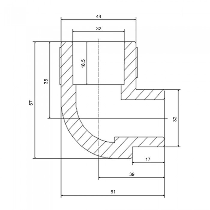 Кутик PPR Blue Ocean 32, 90° ВЗ