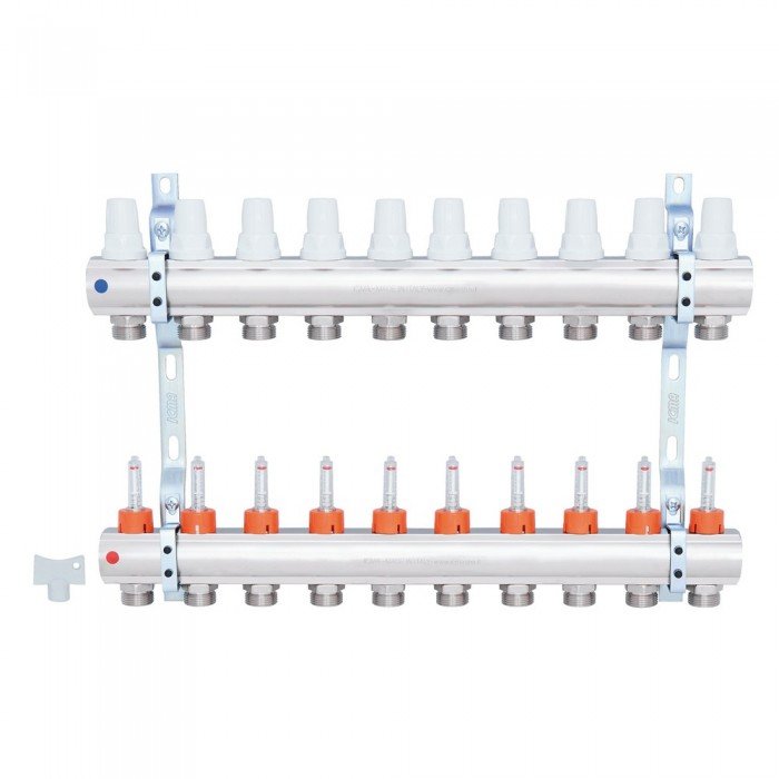 Коллектор Icma 1" 10 выходов, с расходомерами №K013