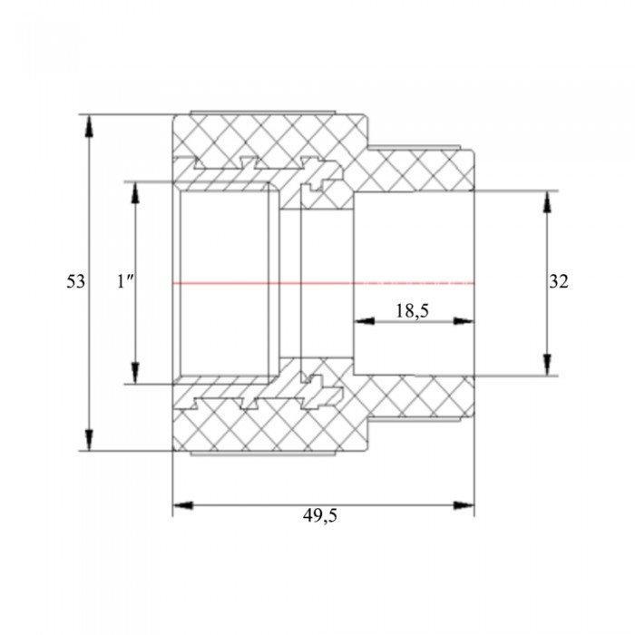 Муфта PPR Blue Ocean 32х1"ВР