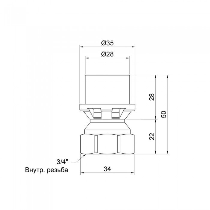 Перехідник прес Icma 26х3/4" ВР №401