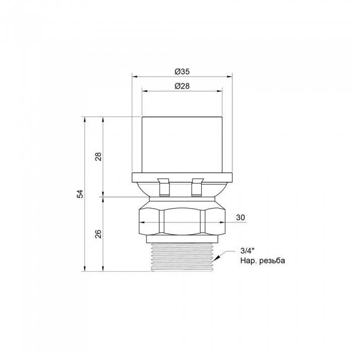 Переходник пресс Icma 26х3/4" НР №402