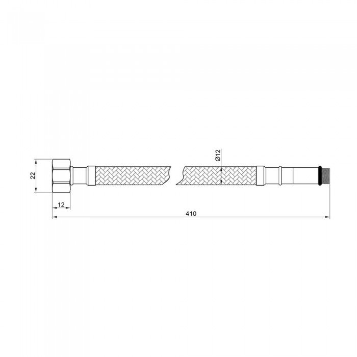 Гибкая подводка для воды SD Plus М10 40 см (пара) SD396W40