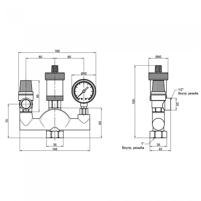 Группа безопасности котла Thermo Alliance Standart  1" SD290