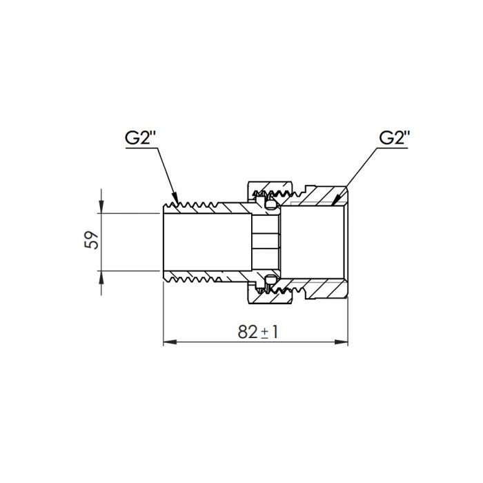 Сгон "Американка" SD Forte 1/2" прямой SF190W15