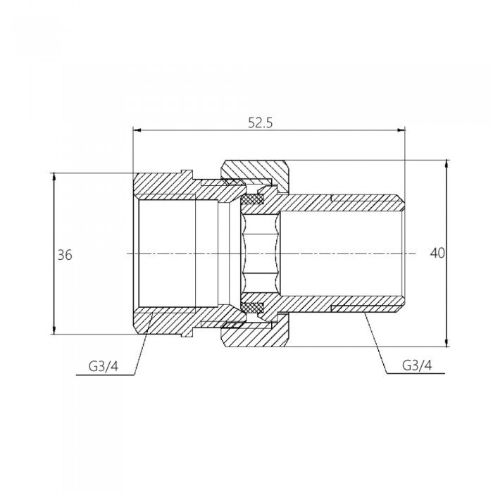 Сгон "Американка" SD Forte 3/4" прямой SF190W20