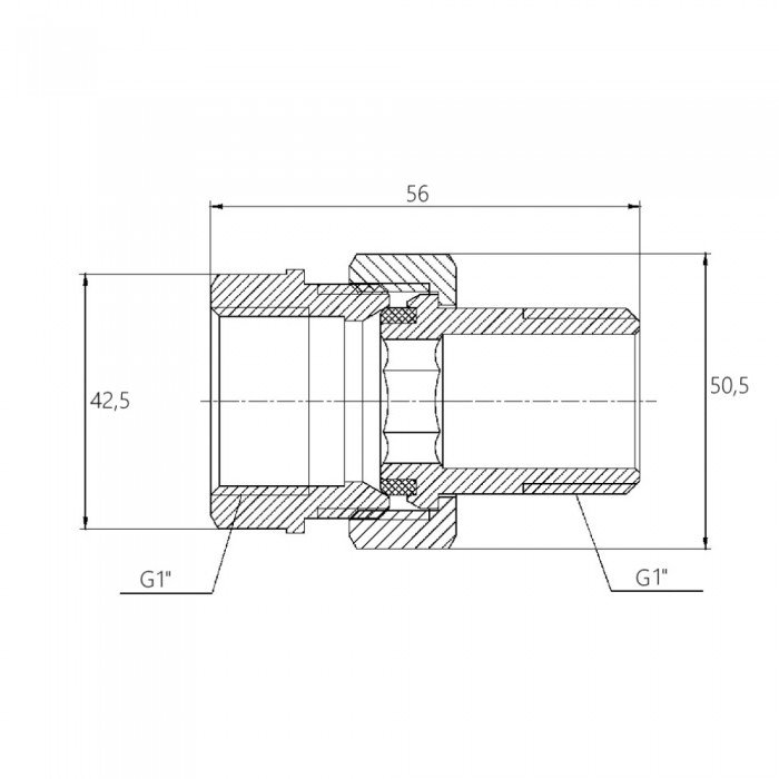 Сгон "Американка" SD Forte 1" прямой SF190W25