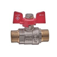 Кран шаровой Nolf classic NFC.731-06-1/2" MM ШШБ, ручка "бабочка" красная (NF3136)