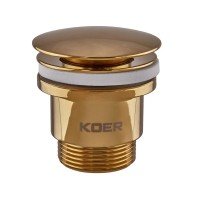 Донный клапан для раковины универсальный (с/без перелива) Koer PW-01-10 автоматический (Click-Clack