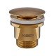 Донний клапан для раковини універсальний (з/без переливу) Koer PW-01-10 автоматичний (Click-Clack) (Колір золото) 1 1/4'' (KR5193)