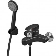 Змішувач для ванни Plamix CEZAR-009 EURO SET Matte black, зі шлангом, лійкою та кронштейном (PM0693) Змішувач для ванни Plamix CEZAR-009 EURO SET Matte black, зі шлангом, лійкою та кронштейном (PM0693)