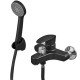 Смеситель для ванны Plamix CEZAR-009 EURO SET Matte black, со шлангом, лейкой и кронштейном (PM0693 Смеситель для ванны Plamix CEZAR-009 EURO SET Matte black, со шлангом, лейкой и кронштейном (PM0693