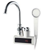 Водонагрівач 3 kW проточн., Zerix ELW22-EW З ІНД.ТЕМП., на СТІНУ (зі шлангом та лійкою) (ZX4934)