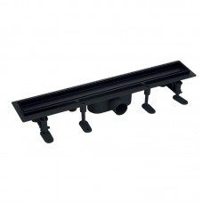 Душевой трап MIXXUS DRAIN-06-40 BLACK с пласт. основой и накладкой из нерж. стали 70x400мм (MI6527)