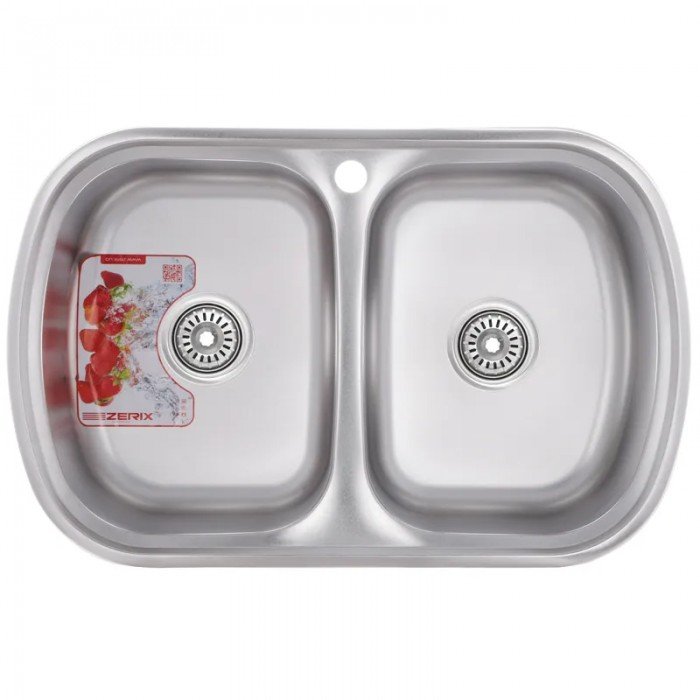 Мойка кухонная Zerix Z7749-08-180E (Satin) (ZM0565)