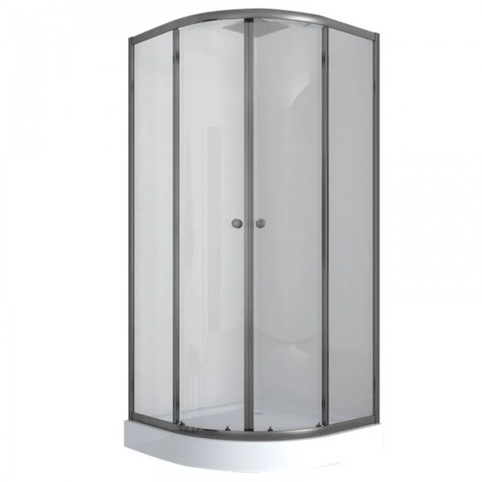Душевая кабина с низким поддоном Mixxus PLAIN SCT02-90x90x195-TR GRAPHITE прозрачное стекло 4мм (MI Душевая кабина с низким поддоном Mixxus PLAIN SCT02-90x90x195-TR GRAPHITE прозрачное стекло 4мм (MI