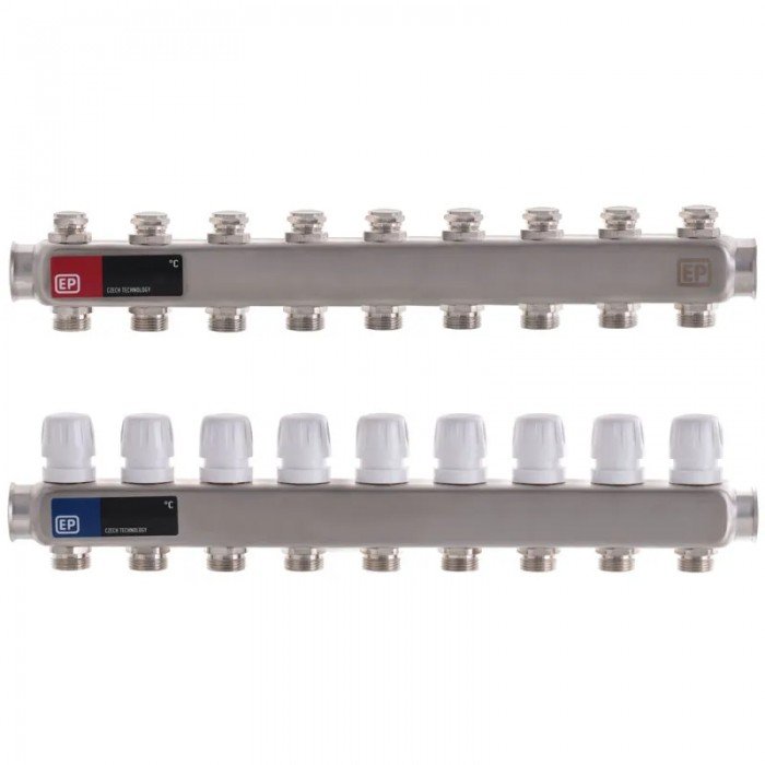 Коллекторный блок с термостат. клапанами Europroduct EP.S1100-09 1"x9 (EP4996) Коллекторный блок с термостат. клапанами Europroduct EP.S1100-09 1"x9 (EP4996)