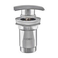 Донний клапан для раковини з переливом Koer PW-04-01 автоматичний (Click-Clack) (Колір хром) 1 1/4'' (KR3398)