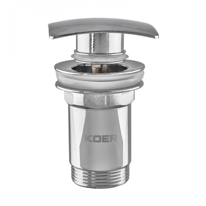 Донный клапан для раковины с переливом Koer PW-04-01 автоматический (Click-Clack) (Цвет хром) 1 1/4